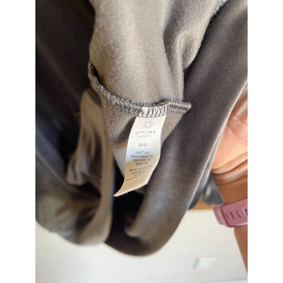 OFFLINE by Aerie Gray Full Zip Velour Hoodie Sweatshirt Size XL - Picture 7 of 7